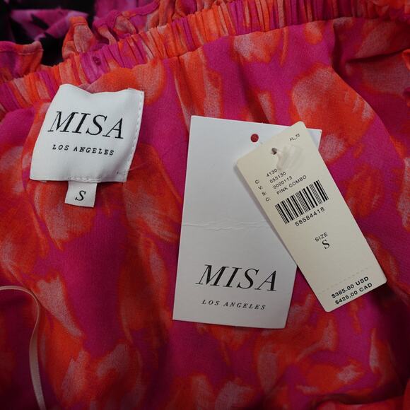 Anthropologie Dress Womens Small NWT Aida One Shoulder Maxi High Low Floral Pink - Picture 5 of 12